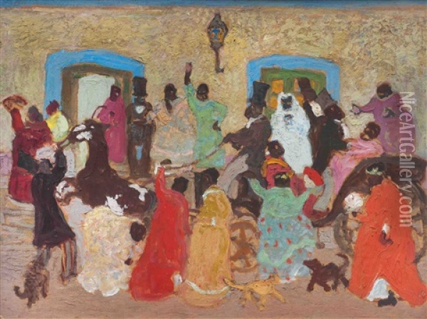 La Boda Oil Painting - Pedro Figari