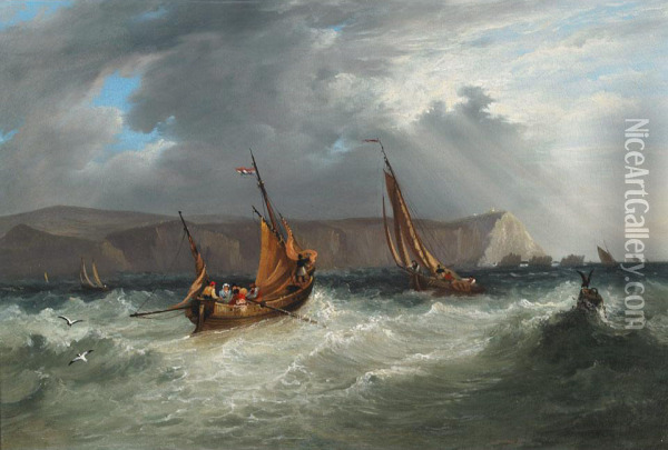 Heading Home Passing The Cliffs Of Dover Oil Painting - Frederick Calvert