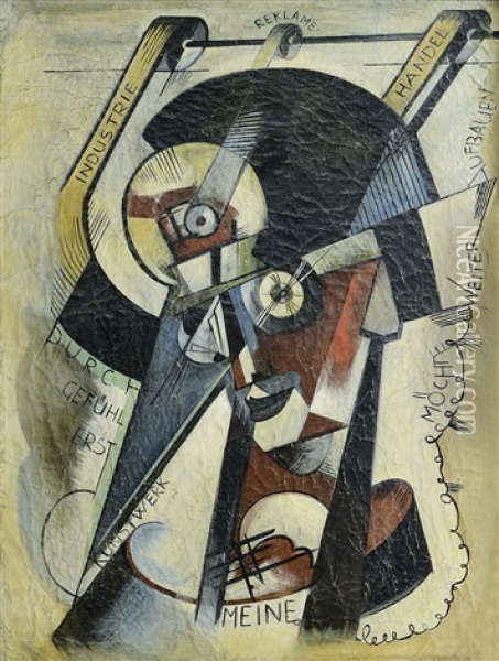 Autoritratto Oil Painting - El Lissitzky