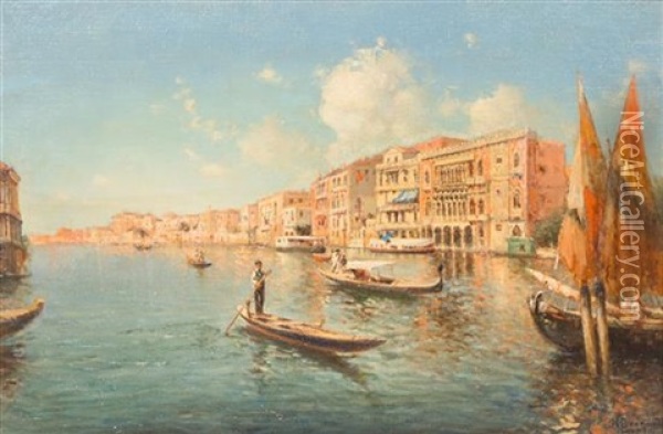 Venetian Scene Oil Painting - Nicholas Briganti