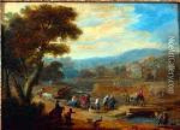 Promeneurs Dans Un Paysage Oil Painting - Peeter Bout