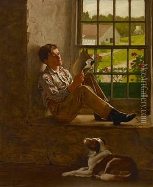The Study Hour Oil Painting - John George Brown