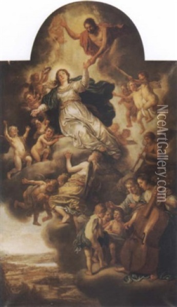 The Assumption Of The Virgin Oil Painting - Claes Cornelisz Moeyaert