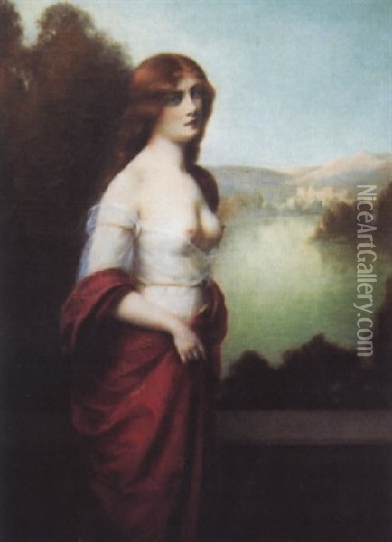 Jeune Femme Rousse En Avignon Oil Painting - Henri Rondel