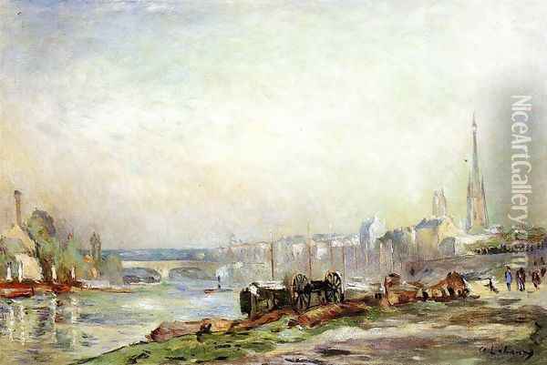 Rouen, the Seine and the Cathedral Oil Painting - Albert Lebourg