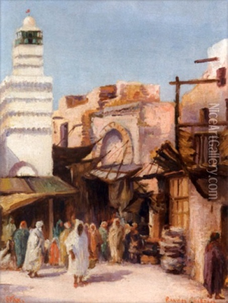 Entree Des Souks A Sfax Oil Painting - Lucie Ranvier-Chartier