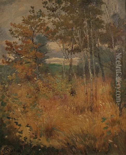 Herbstliche Landschaft Mit Birken Oil Painting - Lothar von Seebach