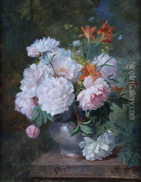 Bouquet De Fleurs Dans Un Vase Oil Painting - Jules Felix Ragot