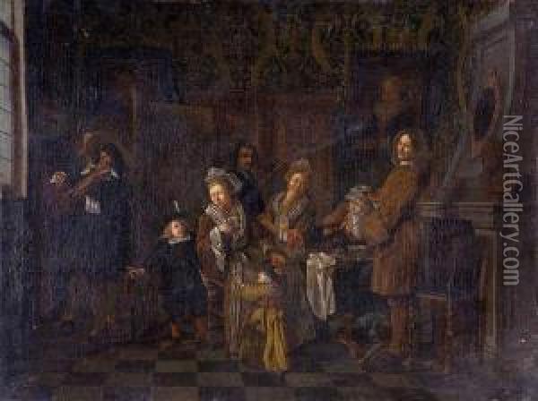 Concerto In Un Interno
 L'ora Del Te Oil Painting - Jan Jozef, the Younger Horemans