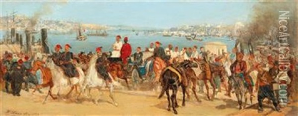 Scene In Istanbul Oil Painting - Heinrich Lang