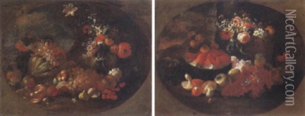 Nature Morte Di Fiori Oil Painting - Giovanni Paolo Castelli (lo Spadino)