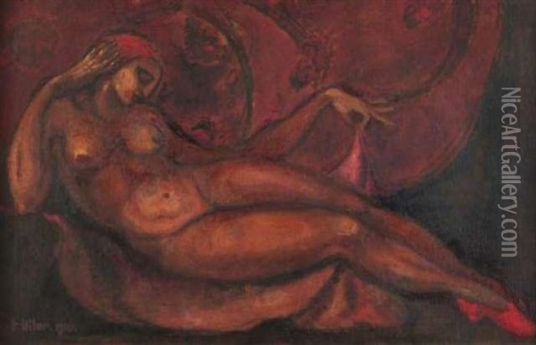 Liegender Akt Oil Painting - Maria Hiller-Foell