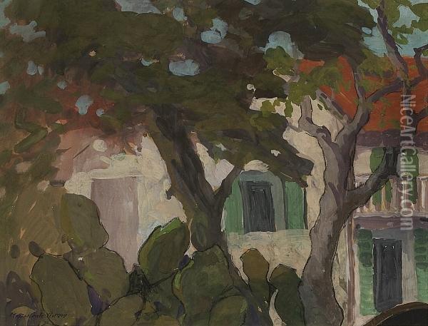 A Home Behind The Trees Oil Painting - Mary Deneale Morgan