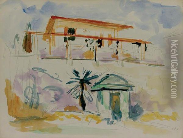 Villa W Nicei, 1925 R. Oil Painting - Wojciech Weiss