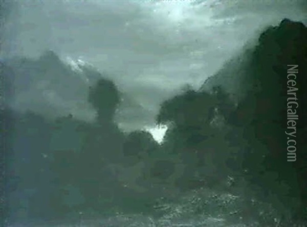 Moonlight Loch Duich Oil Painting - Joseph Farquharson