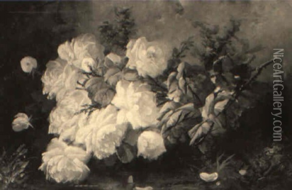 Spray Of Roses Oil Painting - Modeste (Max) Carlier