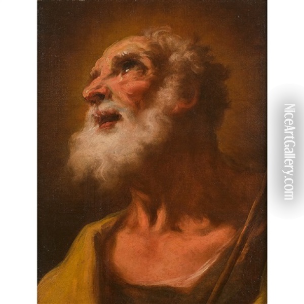Saint Joseph Oil Painting - Giovanni Antonio Pellegrini