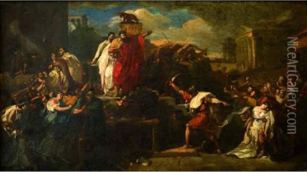 La Mort De Virginie. Oil Painting - Guillaume Lethiere