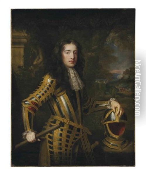 Portrait Of William Ii, Three-quarter Length, In Armor Oil Painting - Willem Wissing