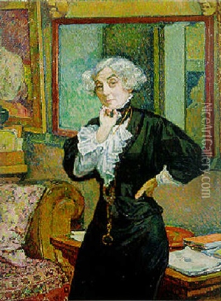 Portrait Of Madame Van Rijsselberghe Oil Painting - Theo van Rysselberghe