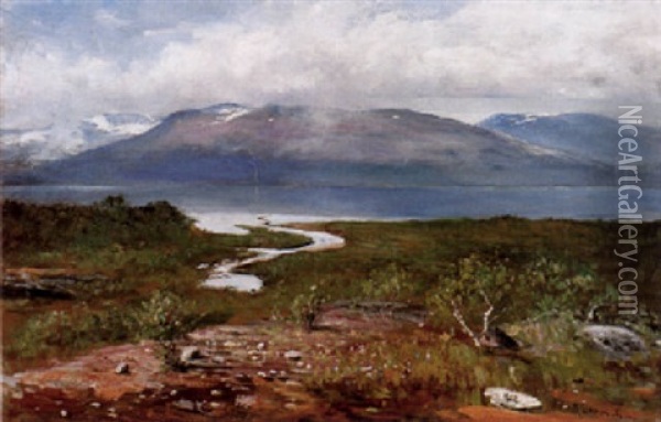 Tidig Var, Fjallandskap Oil Painting - Olof Hermelin