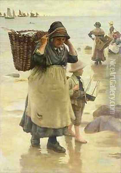 The Fish Fag Oil Painting - William Banks Fortescue