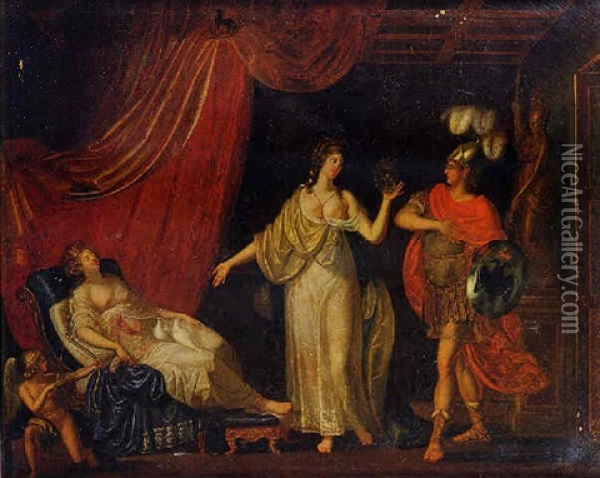 Allegoria Della Guerra, Della Pace E Della Monarchia Asburgica (?) Oil Painting - Vincenco Antonio Revelli