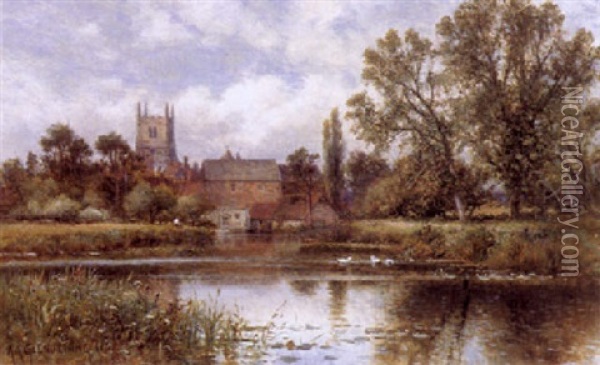 The Millpond Oil Painting - Alfred Augustus Glendening Sr.