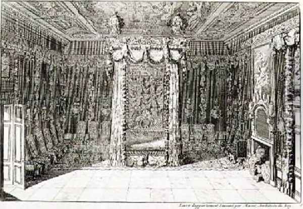 Design for a Bedchamber with a Four Poster Bed Oil Painting - Daniel the Elder Marot