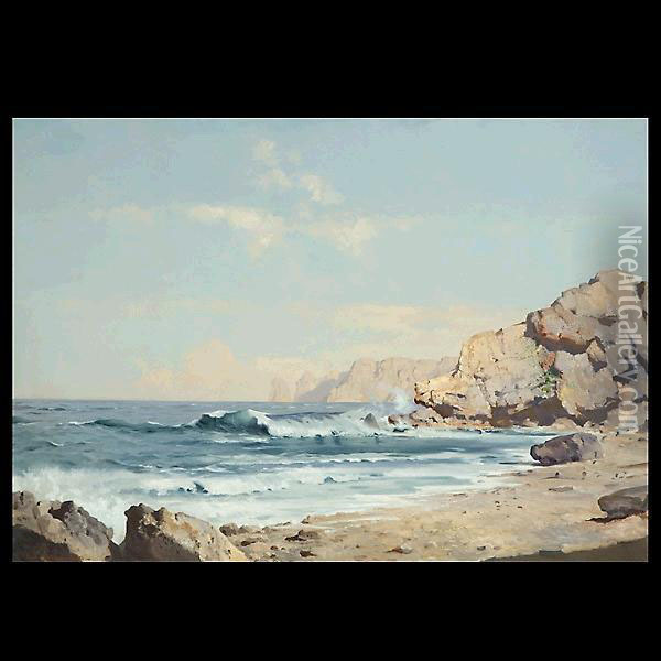 Smith.californian . Dramatic 
Northern California Coastline.oil On Canvas. 28 X 39 1/2 Inches. Signed 
Lower Left: Jackwilkinson Smith Oil Painting - Jack Wilkinson Smith