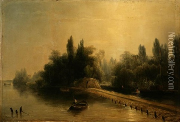 Bords De Riviere Oil Painting - Baron Jean Antoine Theodore Gudin