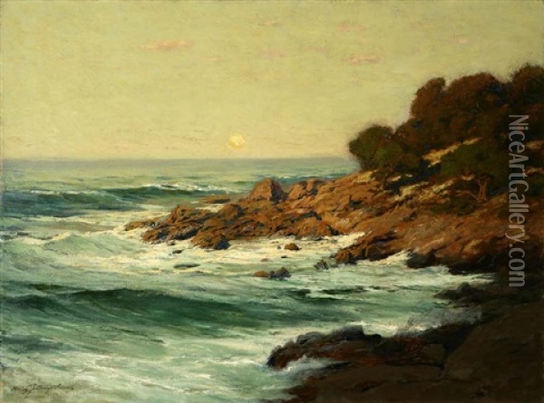 Sunset Light Near Monterey, California Oil Painting - Charles Partridge Adams