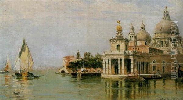 The Custom's House With Santa Maria Della Salute Oil Painting - Antonietta Brandeis