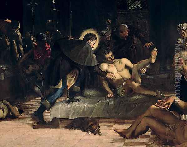 Saint Roch curing the Plague, c.1560 Oil Painting - Jacopo Tintoretto (Robusti)