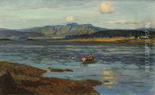 Row Boat In The Cove Oil Painting - Alice Maud Fanner