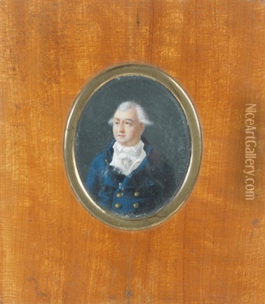 Portrait D'homme A La Redingote Bleue Oil Painting - Jacques-Noel-Marie Fremy