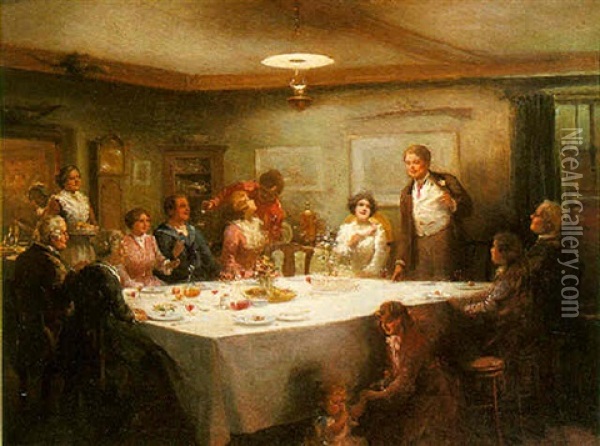 The Wedding Feast Oil Painting - George Sheridan Knowles