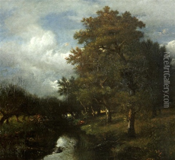 La Saulaie, Etang De Viveray, Pres De L'isle-adam Oil Painting - Jules Dupre