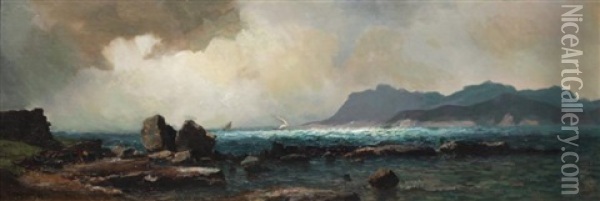 Bord De Mer Oil Painting - Vincent Joseph Francois Courdouan