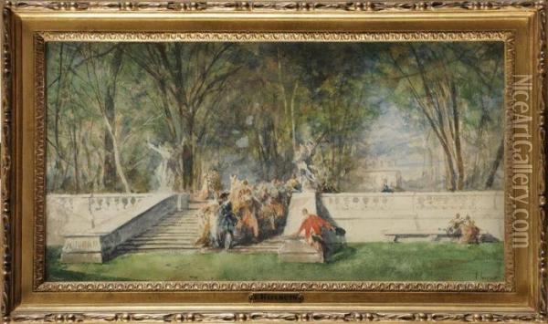 Fete Dans Les Jardins Du Chateau Oil Painting - Ferdinand Heilbuth