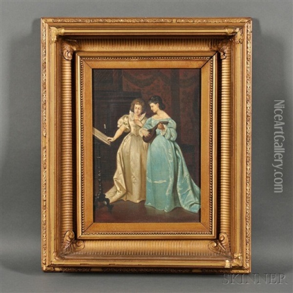 Two Elegant Ladies Oil Painting - Henry Bacon