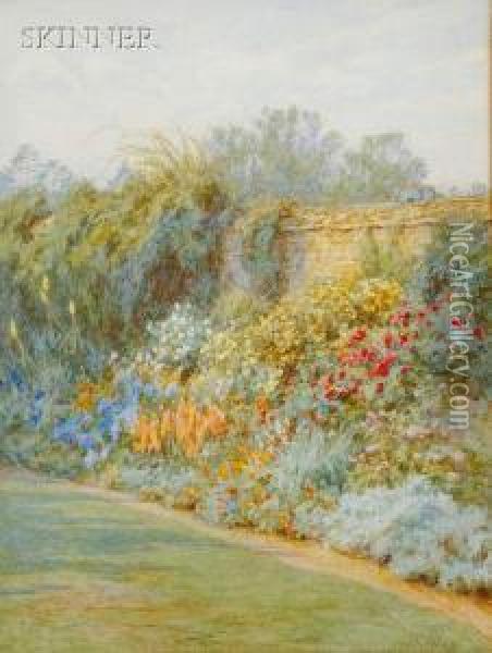 In A Surrey Garden Oil Painting - Helen Mary Elizabeth Allingham