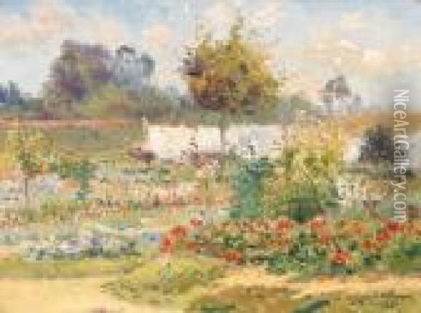 Le Jardin Oil Painting - Eugene Henri Cauchois