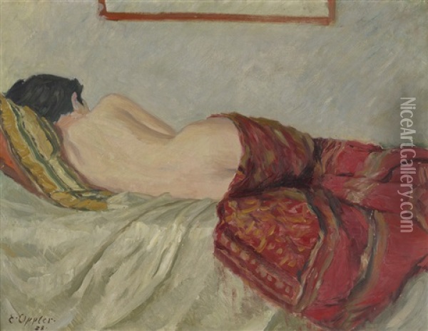 Liegender Frauenakt (ruckenansicht) Oil Painting - Ernst Oppler