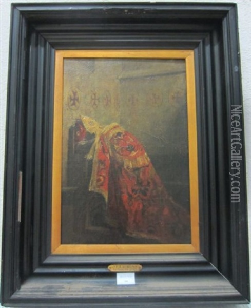 Cardinal En Priere Oil Painting - Jean Paul Laurens