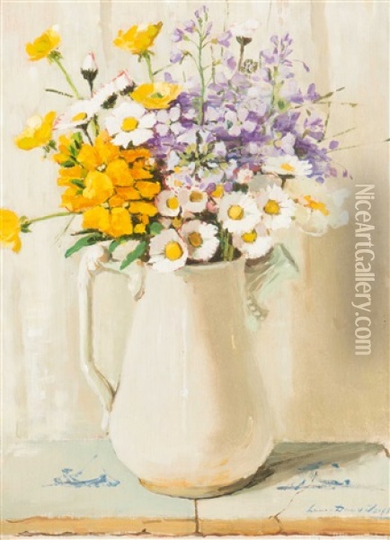 Bouquet Of Spring Flowers Oil Painting - Lucie Van Dam Van Isselt