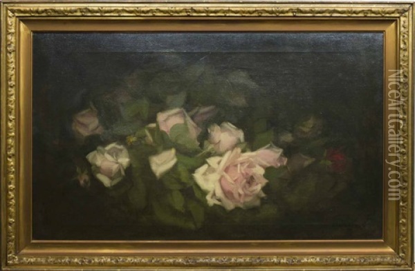 Pink And Red Roses Oil Painting - Stuart James Park