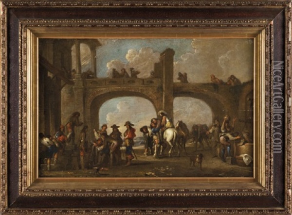 Sosta Di Cavalieri Oil Painting - Cornelis de Wael