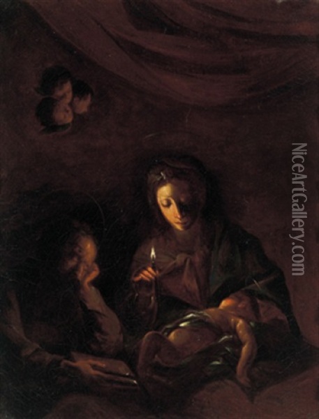 Die Heilige Familie Oil Painting - Pietro Paolini