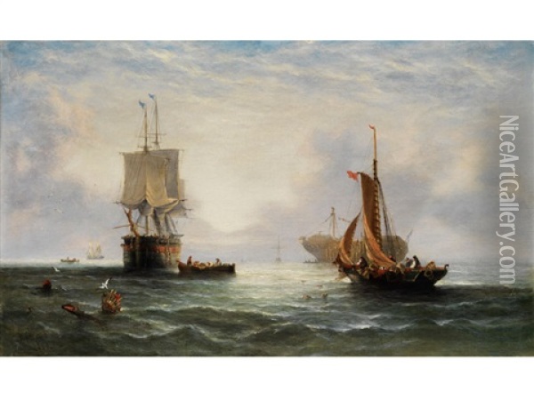 Marinestuck Oil Painting - William Callcott Knell